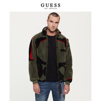 GUESS 男士休闲宽松时尚拼接百搭运动夹克外套上衣-M2BL65WF1I2