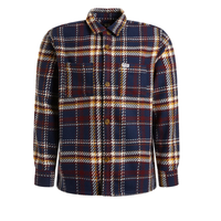 GUESS 男女同款复古休闲宽肩衬衫格子外套-M2BL13R05Z0