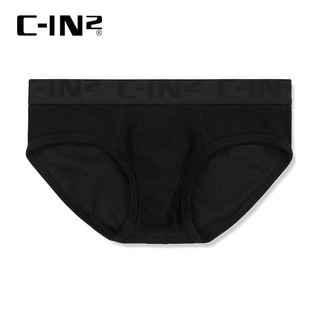 C-IN2夏季内裤男棉氨纶运动吸汗U凸弹力性感低腰三角裤2913RT 黑色001- 1条 L 适合2尺6-2尺7腰围(34-36码)