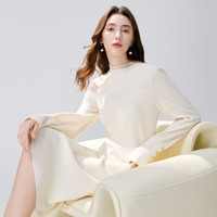 秋水伊人 甜美少女半高领长袖连衣裙 624409A020564