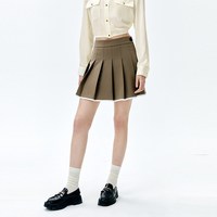 太平鸟 女时髦学院风百褶半身裙A1GEE1409