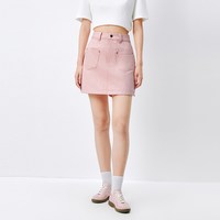 太平鸟 女A字高腰阔腿牛仔短裤