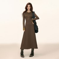 衣品天成 女士复古学院风长款连衣裙 EWQ047