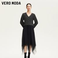VERO MODA 连衣裙25夏新款针织衫套装裙亮丝网纱裙亮片325146008