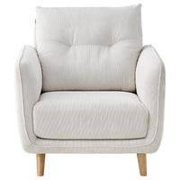 QuanU 全友 118012B 现代简约布艺单人沙发 米白