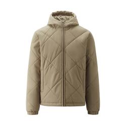 佐丹奴 棉衣外套男秋冬夹棉保暖菱形格纹连帽棉服夹克01075688
