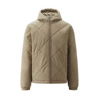 佐丹奴 棉衣外套男秋冬夹棉保暖菱形格纹连帽棉服夹克01075688