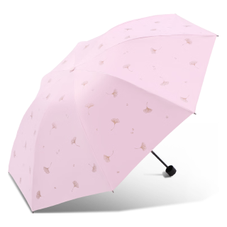 天堂伞 8骨三折晴雨伞 银杏飞舞 黑色