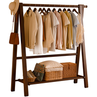 家逸 经典实木衣帽架 胡桃色 120cm 单层款