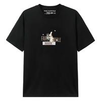 马克华菲【纯棉吸汗】男士短袖2024男夏款舒适青年男女圆领短袖上衣 黑色 L