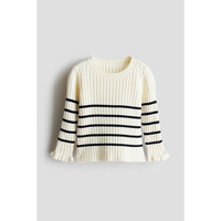 H&M HM童装女婴毛衣冬季休闲舒适柔软圆领保暖打底长袖针织衫1230835
