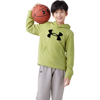 安德玛(Under Armour)男大童连帽宽松加绒卫衣运动男童卫衣244303166 绿色 160cm