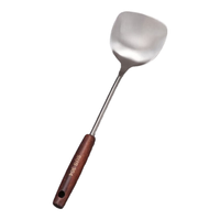 Jidaocook304锅铲家用厨房炒菜铲煎铲漏勺木手柄厨具套装食品级 【加厚304不锈钢】锅铲