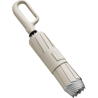 左都（ZUODU）全自动雨伞三折大号加固加厚结实抗风折叠伞晴雨两用男士反向黑伞 全自动反向米咖色