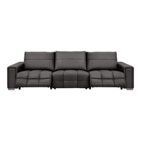  顾家家居 KUKA  云端系列 90.YG.6225 劳伦斯真皮沙发 三人位双电动 琴键黑