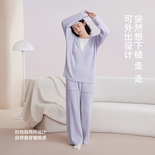 静韵【深睡衣70】超柔软半边绒25年秋冬女款睡衣家居服套装可外穿