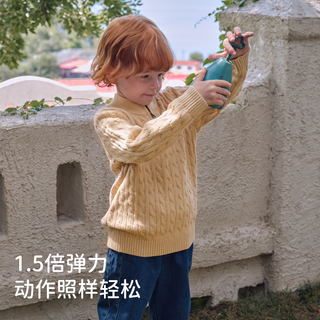 戴维贝拉儿童毛衣男童羊绒衫宝宝红色针织羊毛衫衣服上衣童装新年