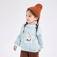 Deesha Mini 笛莎官方旗舰女童卫衣圆领冬季新款儿童宝宝童装加绒保暖洋气上衣