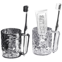 妙美 漱口杯2只装加厚刷牙杯子成人儿童家用牙缸杯洗漱杯