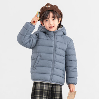 多多家男童棉服2025秋冬款连帽保暖轻盈时尚上衣儿童运动休闲防泼水外套 黑色 120
