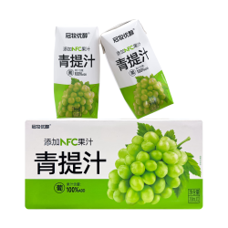 冠牧优醇 100%青提葡萄汁208ml*12盒果汁饮料0脂肪无负担聚餐小瓶便携装