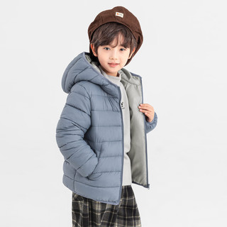 多多家男童棉服2025秋冬款连帽保暖轻盈时尚上衣儿童运动休闲防泼水外套 黑色 120