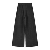 ELLE KIDS童装 磨毛宽松直筒长裤女童秋冬法式复古格雷系裤子 岩灰色 165 (M)