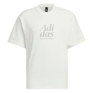 adidas休闲宽松上衣圆领短袖T恤男装夏季阿迪达斯轻运动 汉玉白 3XL