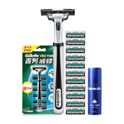 吉列 剃护组合 男士剃须刀套装+刀架+刀头+剃须泡  1刀架12刀头