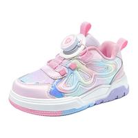 芭比童鞋女童鞋子儿童中帮板鞋女童运动鞋旋钮扣休闲鞋女DA6501 粉 35 粉色（单里） 35 内长22cm