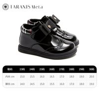 泰兰尼斯女宝宝汉服鞋软底休闲鞋公主小皮鞋可爱古风童鞋 镜面/黑/ 28码
