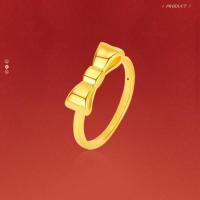 金六福吉祥 黄金戒指 甜心蝴蝶结 0.45g