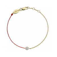 REDLINE 圆形钻石玫瑰金半绳半链女士手链