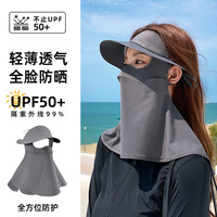 靓女街 黑胶防晒帽女防紫外线夏季户外冰丝全脸遮阳护颈脸基尼面罩口罩女
