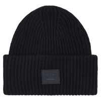 Acne Studios 羊毛黑色笑脸针织毛线帽纯羊毛针织帽