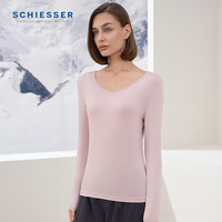 舒雅(Schiesser)男女款3A抗菌除螨肌底衣系列V领长袖保暖上装秋衣23889Q 女款【V领】E0/23894Q灰粉 M