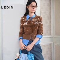 乐町 马上好运毛针织衫女装25年冬季新年毛衣正肩合体针织内搭上衣