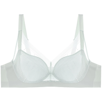 爱慕文胸女士浅夏3/4软托蜂巢薄款文胸薄模杯大胸内衣AM119381 浅松霜AMC 75B 34/75B