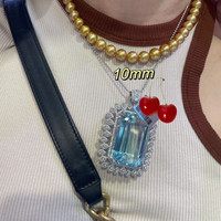 时岛DL胖东来同款珍珠项链金色天l然海水南洋珍珠母贝金珠菲律宾浓 10mm(经典女神)长-42cm