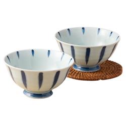 TOKI MINOYAKI 淡墨浓十草饭碗茶杯2件套 和风日式一人食早餐轻食釉下彩餐具
