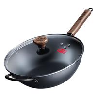 康巴赫有钛无涂层炒锅家用平底炒菜锅含钛铁锅32cm 平底钛铁锅 32cm