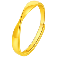 中国黄金（CHINA GOLD）足金莫比乌斯环戒指女男款黄金戒指情侣对戒圣诞节礼物送女友老婆 莫比乌斯环【女戒】约1.4g