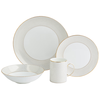 Wedgwood[圣诞礼物]金色几何餐具4件套骨瓷餐具家用一人食餐具单人碗盘