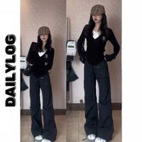 假两件长袖t恤女秋冬季打底衫修身辣妹短款上衣