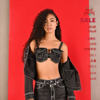 真实信仰 2024秋冬 女士辣妹风吊带牛仔上衣 TR243CMWDT03D