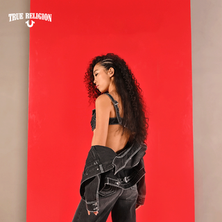 TrueReligion2024秋冬女士辣妹风吊带牛仔上衣 S 牛仔黑