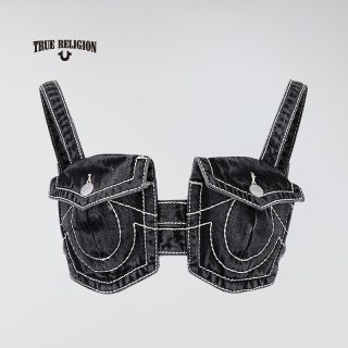 TrueReligion2024秋冬女士辣妹风吊带牛仔上衣 S 牛仔黑