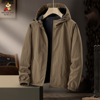 稻草人 男士户外宽松连帽冲锋夹克