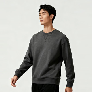 MARKLESS卫衣男士100%棉秋季休闲圆领上衣内搭套头衫0434 深灰色 L