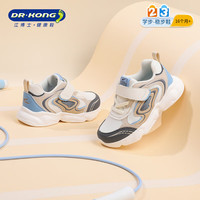 江博士（DR·KONG）25年秋季儿童学步运动鞋鞋透气防滑轻便儿童魔术贴儿童休闲鞋 米/卡其/蓝 23 脚长约13.4-14.1